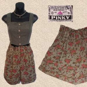 English Embroidered High Waist Paperbag Shorts